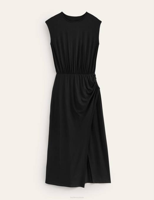 Boden vêtements noir femmes robe longue en jersey à colonne LB2X1234