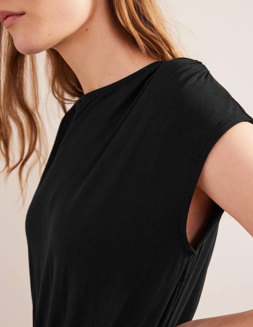 Boden vêtements noir femmes robe longue en jersey à colonne LB2X1234