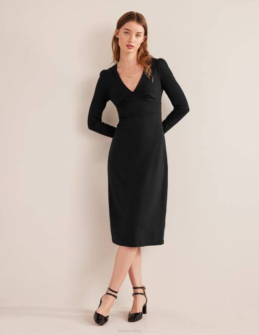 Boden vêtements noir femmes robe mi-longue en jersey à colonne LB2X1585