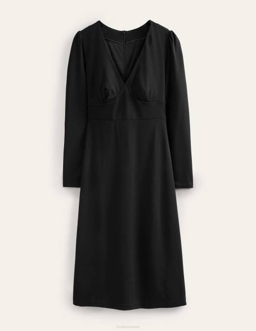 Boden vêtements noir femmes robe mi-longue en jersey à colonne LB2X1585