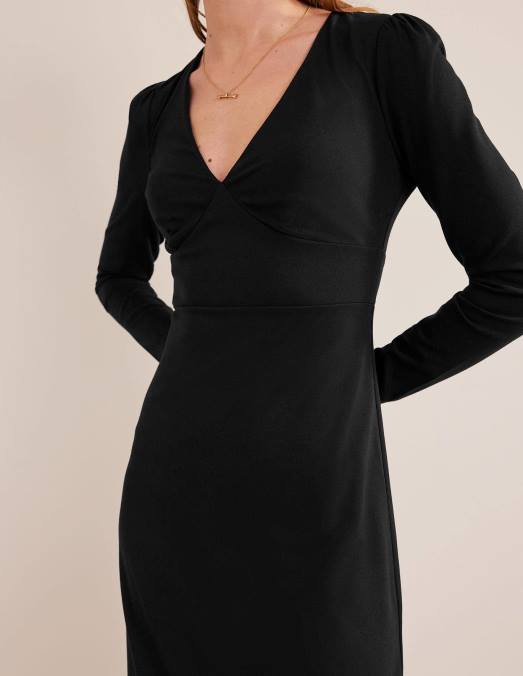 Boden vêtements noir femmes robe mi-longue en jersey à colonne LB2X1585
