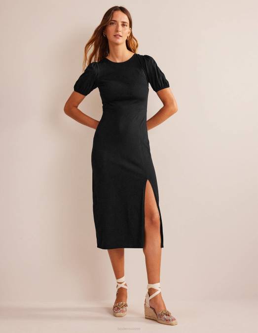 Boden vêtements noir femmes robe mi-longue en jersey à détail au dos LB2X1246