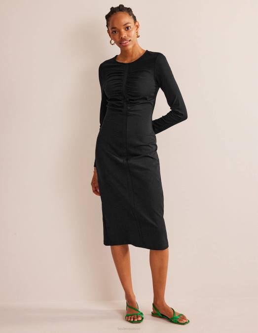 Boden vêtements noir femmes robe midi en jersey LB2X1615