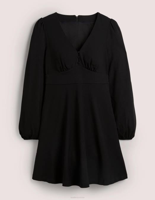 Boden vêtements noir femmes robe thé en jersey à col en V LB2X1669