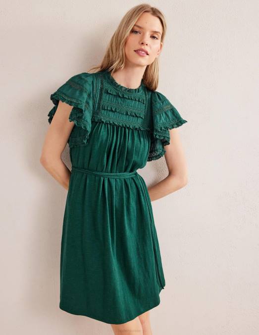 Boden vêtements nuit d'émeraude femmes robe courte en jersey à détail de bordure LB2X1176