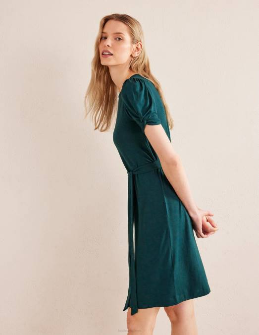 Boden vêtements nuit d'émeraude femmes robe courte en jersey à détail de nœud LB2X2176
