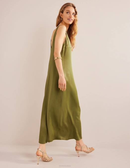 Boden vêtements olive capulet femmes robe longue en satin LB2X2180
