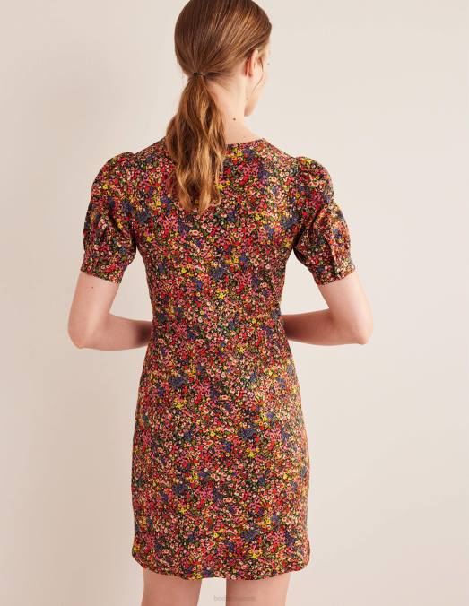 Boden vêtements pétale multi & gardénia femmes robe courte en jersey à col V LB2X2481