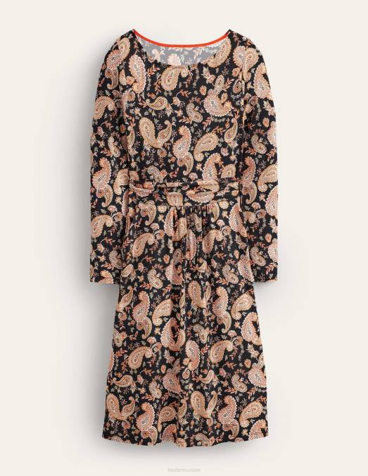 Boden vêtements passion noir et cachemire femmes robe en jersey abigail LB2X1192