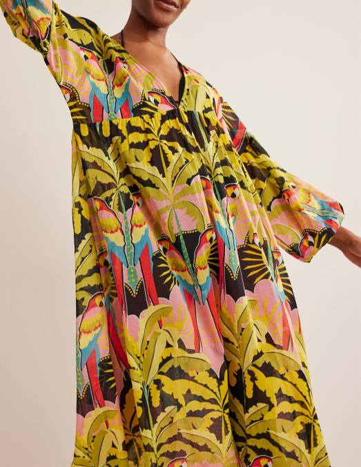 Boden vêtements perroquet multi & paradis femmes caftan de plage maxi empire LB2X2452