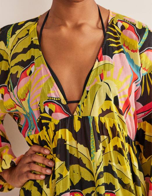 Boden vêtements perroquet multi & paradis femmes caftan de plage maxi empire LB2X2452