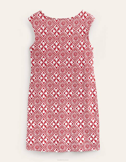 Boden vêtements poinsettia et pépins en bloc femmes robe droite sans manches en jersey LB2X999