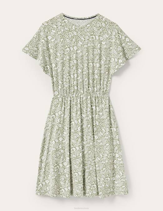 Boden vêtements pois et paradis oriental femmes robe en jersey à manches flottantes LB2X2282