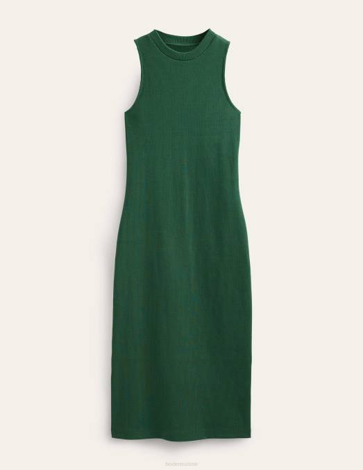 Boden vêtements randonnée vert femmes robe midi en jersey côtelé LB2X1461
