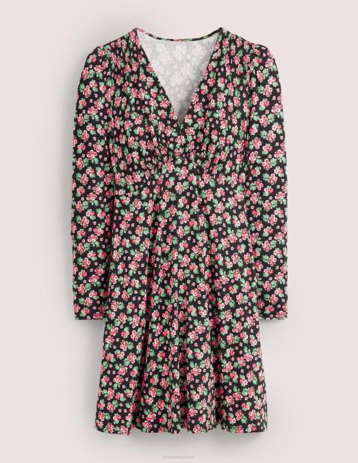 Boden vêtements rose noire et diamant femmes robe courte en jersey LB2X1603