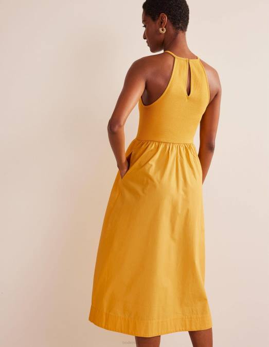 Boden vêtements souci français femmes robe midi côtelée dos nu LB2X1262