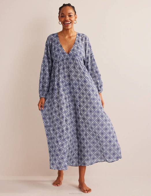 Boden vêtements tourbillon d'ivoire et de flore femmes caftan de plage maxi empire LB2X1567