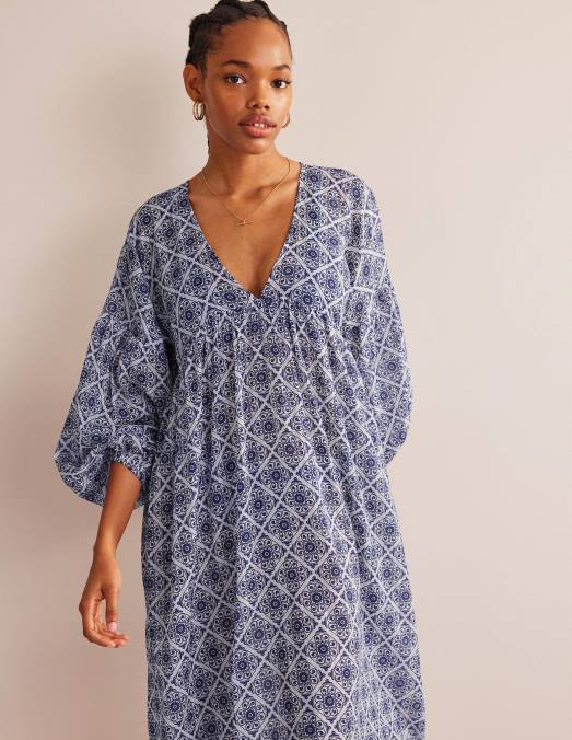 Boden vêtements tourbillon d'ivoire et de flore femmes caftan de plage maxi empire LB2X1567