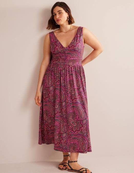 Boden vêtements ultra rose et palais femmes robe longue en jersey sans manches LB2X1142