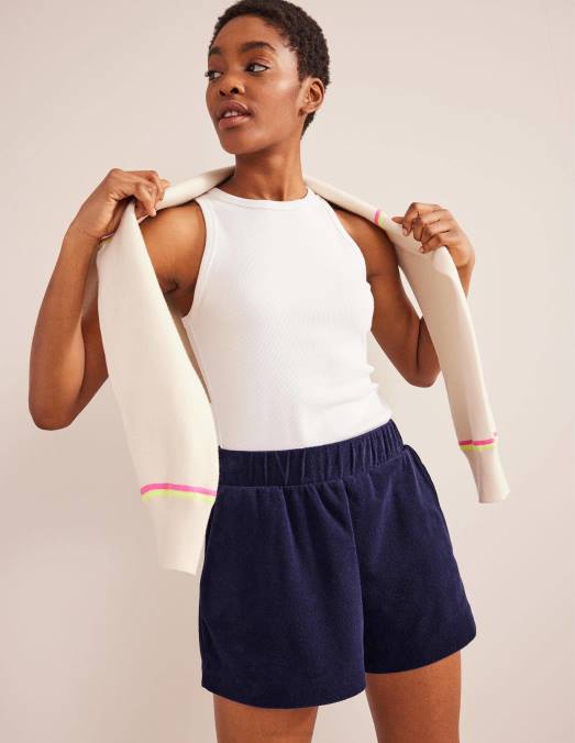 Boden vêtements bleu de Prusse femmes short en éponge LB2X1445