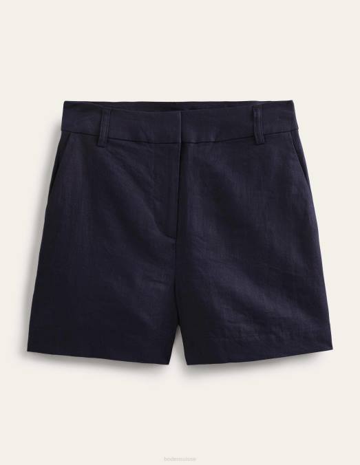 Boden vêtements marine femmes short ajusté en lin LB2X605