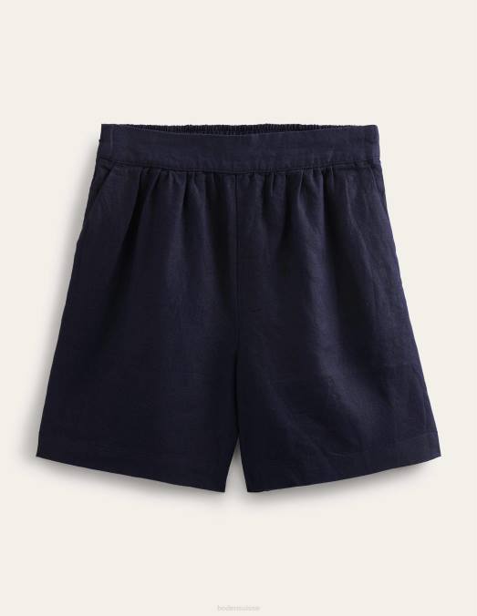 Boden vêtements marine femmes short en lin à enfiler LB2X1353