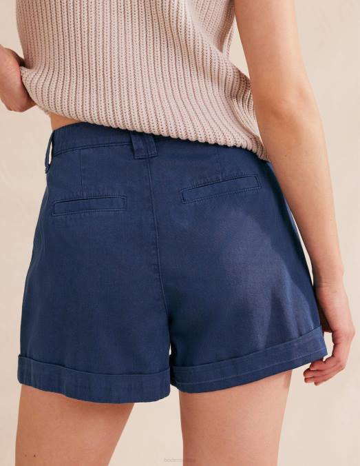 Boden vêtements nuit bleue femmes short décontracté en coton LB2X2153