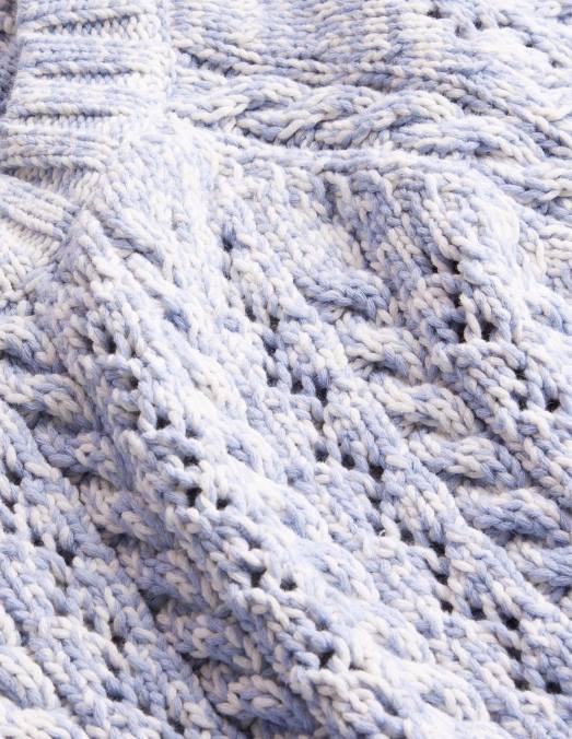 Boden vêtements bleu blizzard et ivoire chiné femmes cavalier de câble chiné LB2X1666