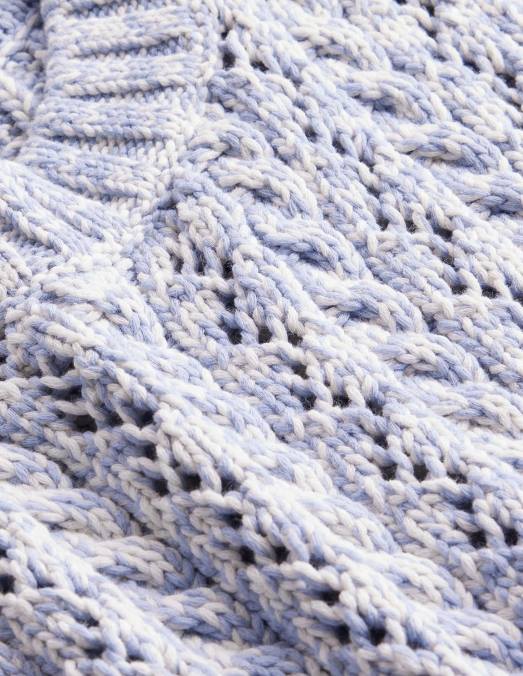 Boden vêtements bleu blizzard et ivoire chiné femmes débardeur en tricot torsadé LB2X2027