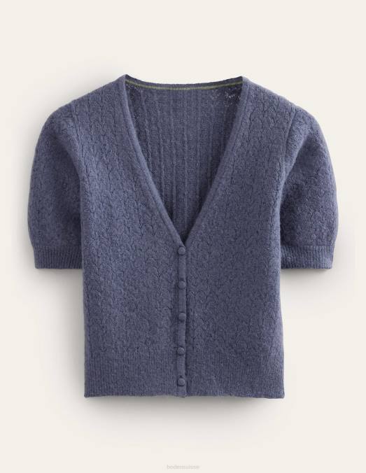 Boden vêtements bleu nuit femmes cardigan pointelle LB2X1566