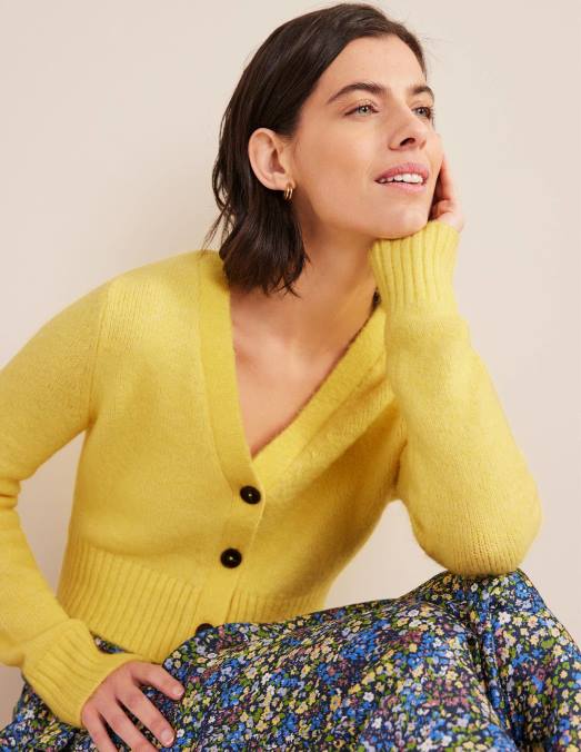 Boden vêtements bourdon femmes cardigan court duveteux à col V LB2X1673