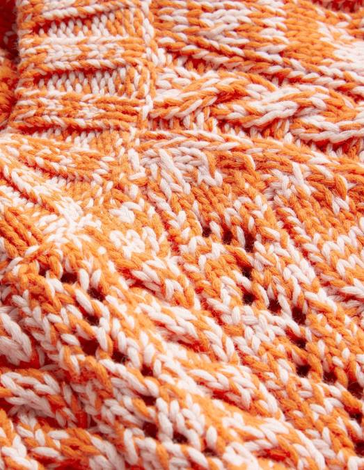 Boden vêtements chiné orange et rose femmes cavalier de câble chiné LB2X1772