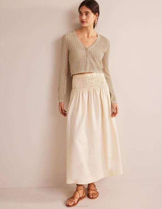 Boden vêtements éclat d'or femmes cardigan court en pointelle LB2X1664