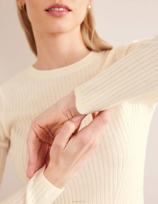 Boden vêtements coquille de pistache femmes pull côtelé en mérinos LB2X1153