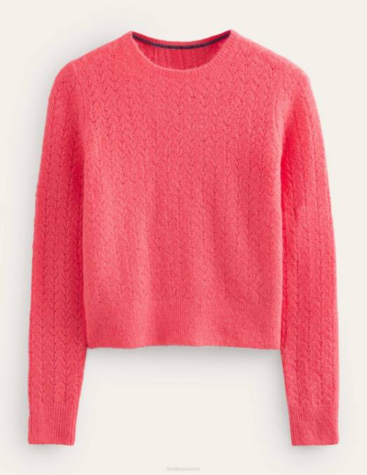 Boden vêtements corail femmes pull en pointelle duveteux LB2X1810