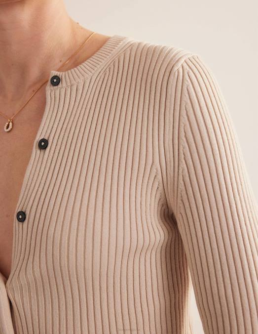 Boden vêtements corde femmes cardigan à détails côtelés LB2X1027