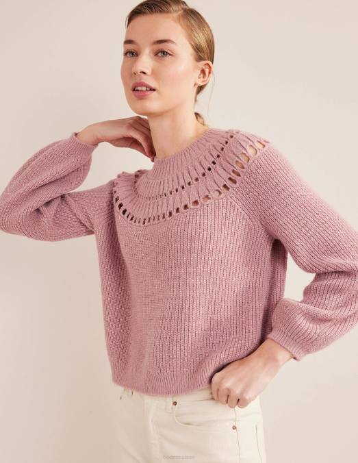 Boden vêtements dahlia rose femmes pull duveteux à volants LB2X1576