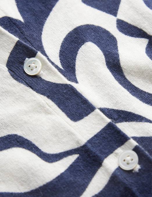 Boden vêtements encrier & fleur d'ivoire azur femmes cardigan de plage imprimé LB2X1284