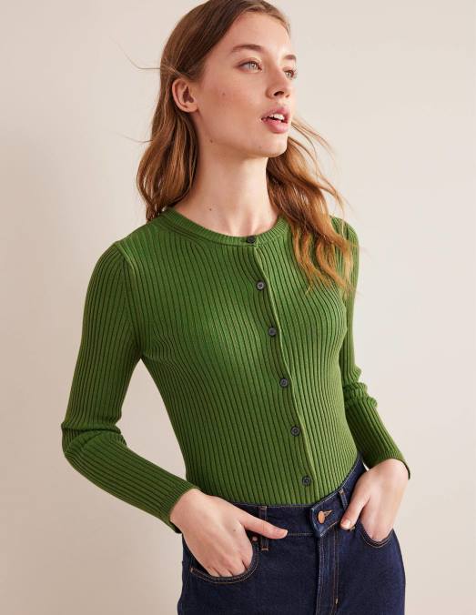 Boden vêtements garde forestier femmes cardigan à détails côtelés LB2X1213