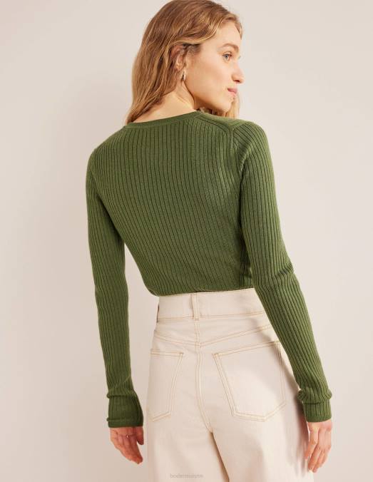 Boden vêtements garde forestier femmes pull côtelé en mérinos LB2X2213
