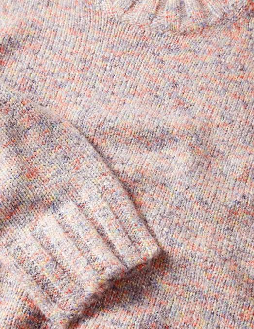 Boden vêtements gris mélangé femmes pull duveteux moucheté LB2X1544