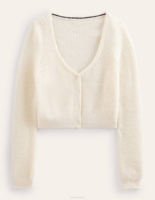 Boden vêtements ivoire chaud femmes cardigan court duveteux LB2X2107