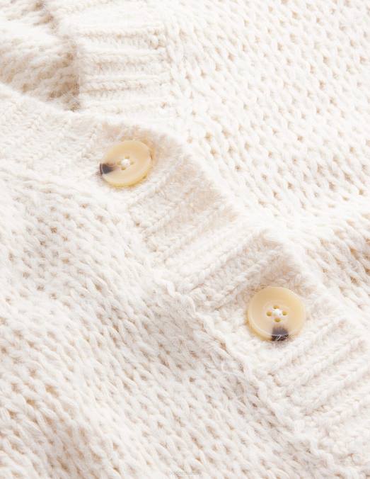 Boden vêtements ivoire chaud femmes cardigan duveteux à mailles ouvertes LB2X1979