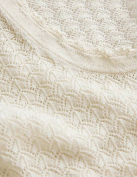 Boden vêtements ivoire chaud femmes débardeur en maille pointelle LB2X1697