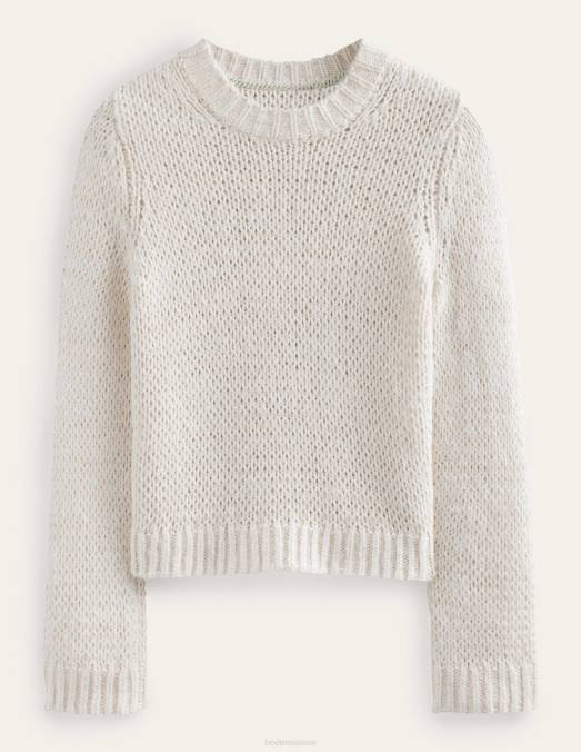 Boden vêtements ivoire chaud femmes pull duveteux à mailles ouvertes LB2X1383