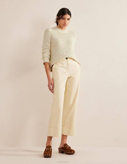 Boden vêtements ivoire chaud femmes pull duveteux à mailles ouvertes LB2X1383