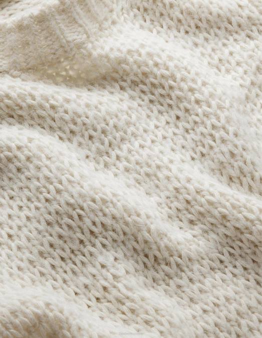 Boden vêtements ivoire chaud femmes pull duveteux à mailles ouvertes LB2X1383