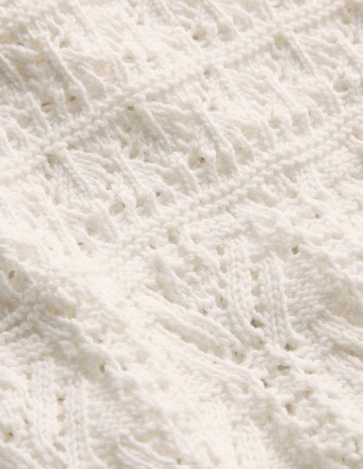 Boden vêtements ivoire chaud femmes pull en coton pointelle LB2X2131