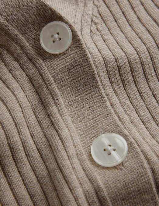 Boden vêtements mélange chinchilla femmes cardigan en mérinos côtelé LB2X2441