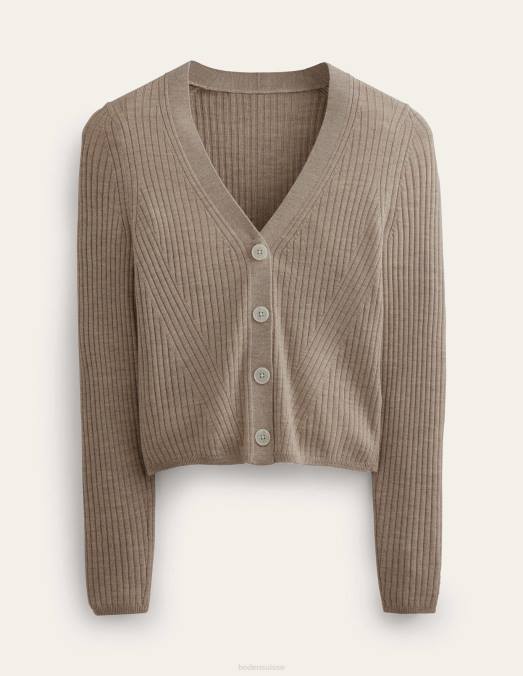 Boden vêtements mélange chinchilla femmes cardigan en mérinos côtelé LB2X2441